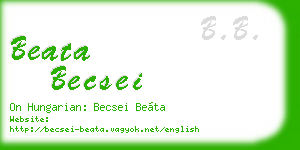 beata becsei business card
